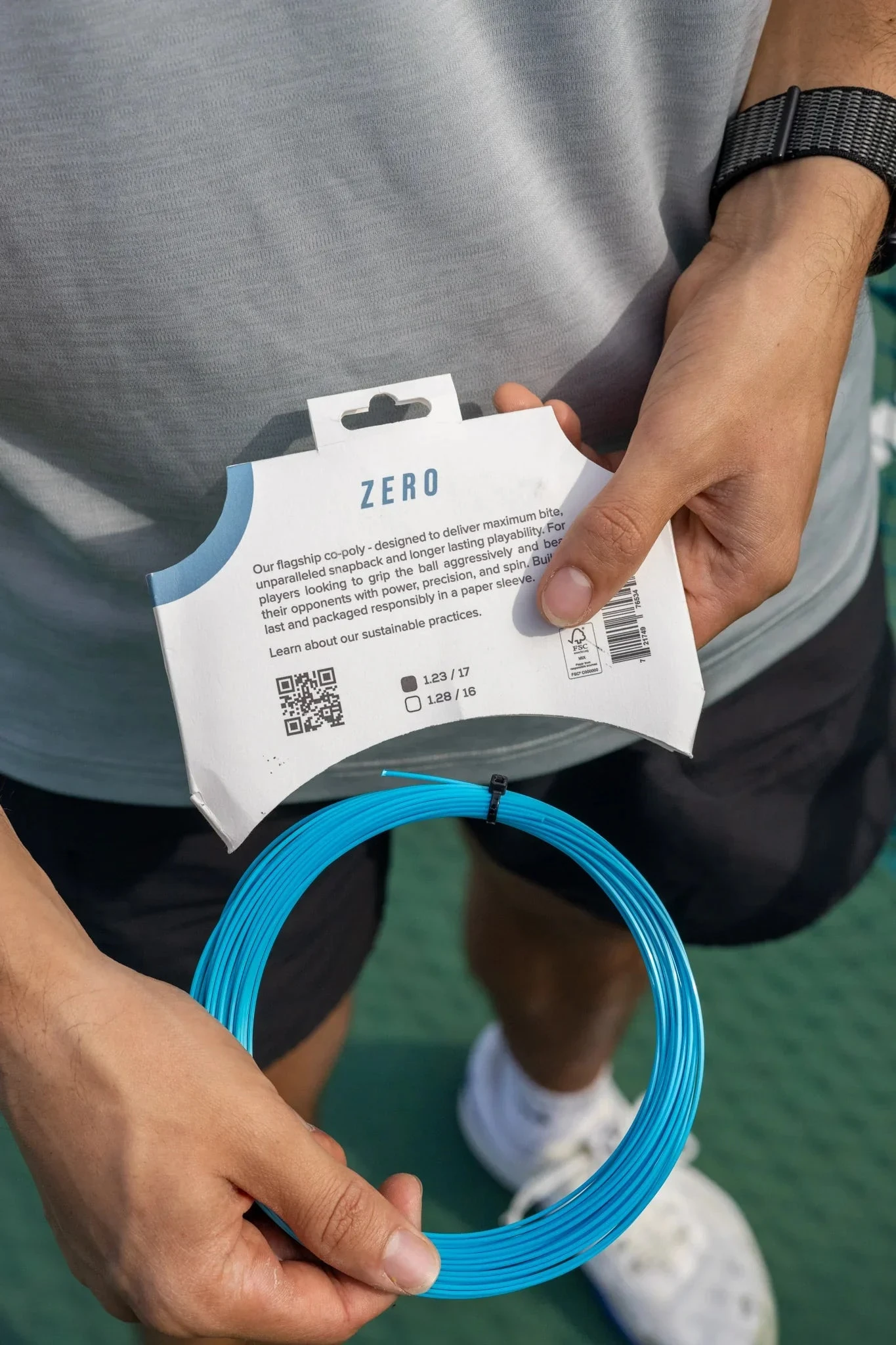 Restring Zero 1.28mm - Tennis String Set 12.2m - Image 3